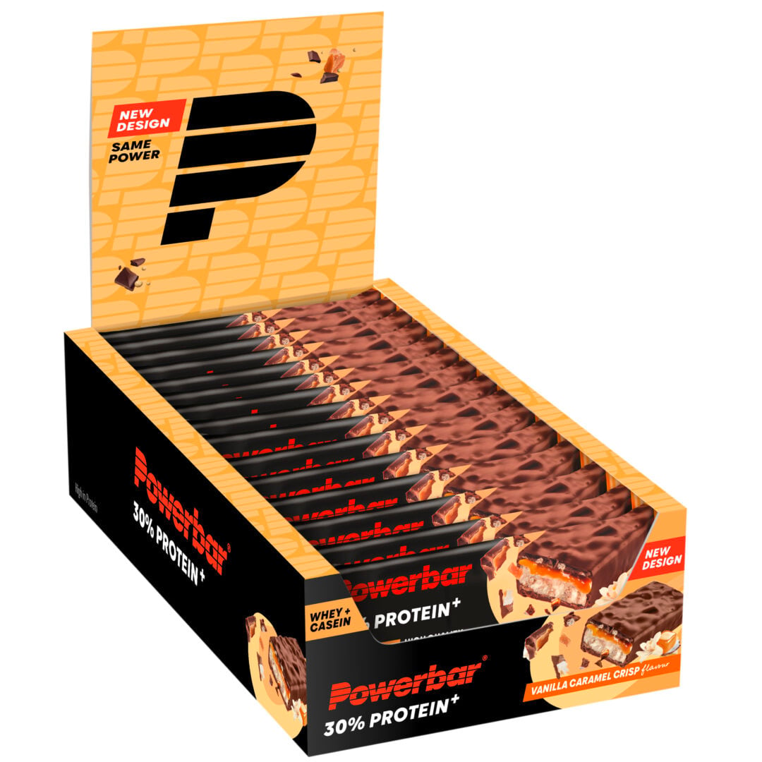 Powerbar - 30% Protein Plus Riegel 15 Stück (Display) -Vanille-Karamell-Knusper - Ausdauersport - Sport Ausdauer
