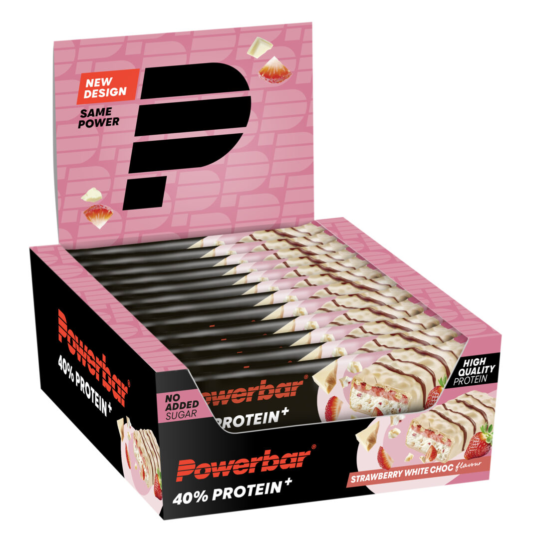 Powerbar - 40% Protein Crisp Riegel 12 Stück (Display) - Strawberry White Choco - Ausdauersport - Sport Ausdauer