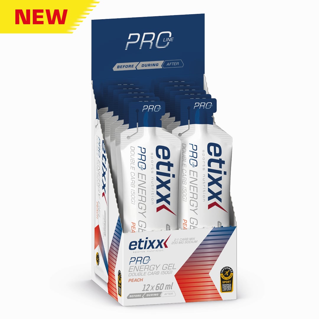 Etixx - Pro Energy Gel Double Carb 12 Stück (Display) - Pfirsich - Ausdauersport - Ausdauersport