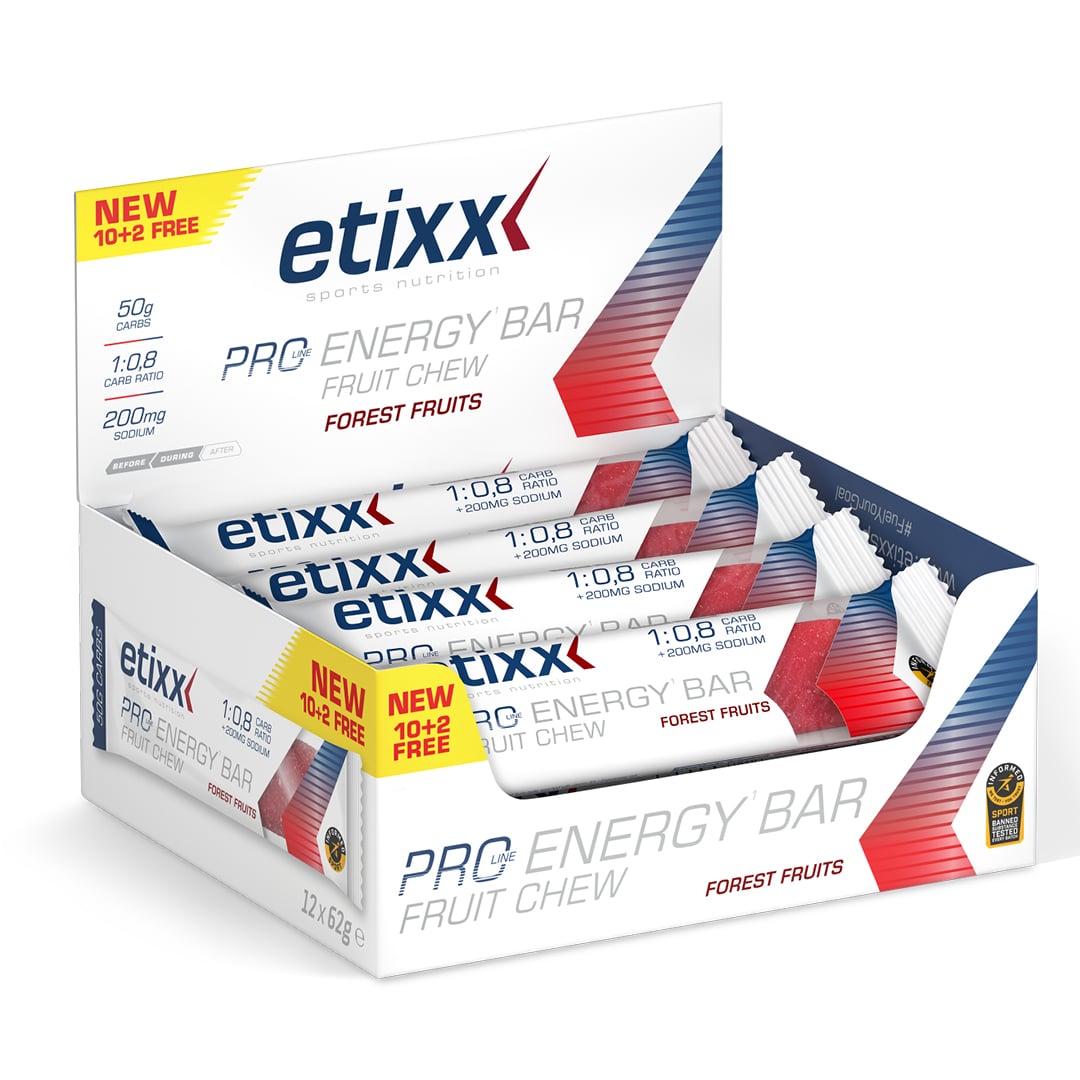 Etixx – Pro Line Energy Bar Fruit Chew – Waldfrüchte – Display – Ausdauersport
